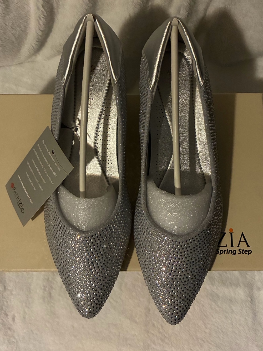 Patrizia Spring Step Silver Glitter Pointed Toe Heels